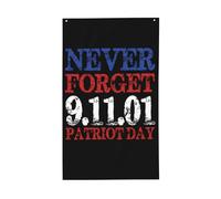 N'oublions jamais le 11 septembre 2001 (Journée du Souvenir) | Drapeau commémoratif du 11 septembre 2001 (Journée du Souvenir) 90 x 150 cm (3 x 5 pi) en polyester premium, format vertical simple