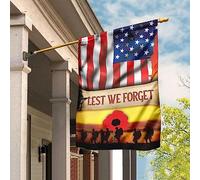 N'Oublions Pas. Souvenons-Nous Du Memorial Day, De La Journée Des Anciens Combattants. Drapeau De Jardin Drapeau De Décoration Drôle Jardin Signe Décoration Pour Porche Maison Patio M