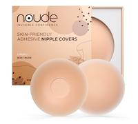 NOUDE Caches-Tétons Réutilisables Femme 8 cm Bonnet A-C - Design Qui Protège Les Zones Sensibles, Silicone Médical, Soutien-Gorge Adhésif Invisible, Confort sous Les Tenues D’Hiver, Lot de 2 Paires