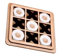 Noughts and Crosses Game for Kids Interactive Developmental Noughts and Cross Wooden Mini Smooth Odor sans Jeu XO Game Board for Family Party, Black + White