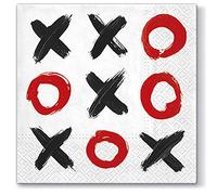 Noughts and Crosses Lot de 20 serviettes en papier pour fête d'anniversaire 33 x 33 cm