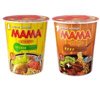 Nouilles Instantanées Mama Cup 70g/Bol - Offres de Lot de 12 Bols (6 Saveur Poulet + 6 Saveur Boeuf) et Lot de 24 Bols (12 Saveur Poulet + 12 Saveur Boeuf) (12)
