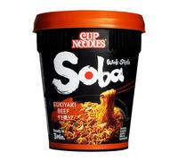 Nouilles japonaises avec sauce bœuf Sukiyaki Soba NISSIN - la boite de 89 g Lot De 6 - Par Lot