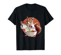 Nouilles japonaises mangeant des ramen kimono, karaté, écureuil T-Shirt