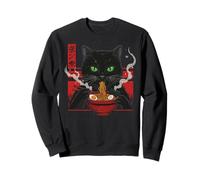 Nouilles japonaises Mangeant Un Chat Noir Mangeant des Ramen pour Hommes, Femmes, Enfants Sweatshirt