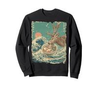 Nouilles japonaises Rennes de Noël Père Noël Ramen Sweatshirt