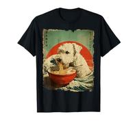 Nouilles japonaises Vintage en Forme de Chien Terrier blé T-Shirt