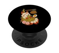 Nouilles Ramen Japonaises Kawaii Kitsune Renard Folklore PopSockets PopGrip Adhésif