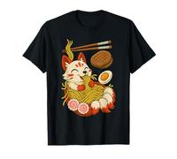 Nouilles Ramen Japonaises Kawaii Kitsune Renard Folklore T-Shirt