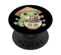 Nouilles ramen mignonnes grenouilles manga kawaii grenouille escargots amoureux PopSockets PopGrip Adhésif