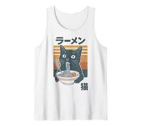 Nouilles Ramen rétro Mangeant des Chats Mangeant des mangeurs d'anime Filles garçons Hommes Femmes Débardeur