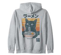 Nouilles Ramen rétro Mangeant des Chats Mangeant des mangeurs d'anime Filles garçons Hommes Femmes Sweat à Capuche