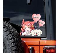 Nouiroy Autocollant double face motif princesse à bord pour voitures - Autocollant en vinyle pour voiture - Autocollant de sécurité pour bébé (renard princesse)