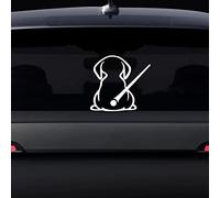 Nouiroy Autocollant pour essuie-glace arrière de voiture en forme de chien mignon - Autocollant réfléchissant en vinyle pour pare-brise arrière de voiture - Blanc