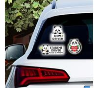 Nouiroy Lot de 3 autocollants réfléchissants Panda Baby On Board pour voiture, nouveau conducteur, autocollant de sécurité pour conduite (blanc)