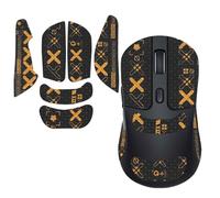 NOUKAJU Bande antidérapante antidérapante pour souris sans fil Keychron M3 (M3-A1) - Kit de mise à niveau professionnel prédécoupé, résistant à la transpiration (noir et doré)