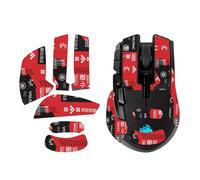 NOUKAJU Bande antidérapante pour souris Corsair IRONCLAW RGB - Couverture complète - Kit de mise à niveau professionnel prédécoupé et résistant à la transpiration - Rouge