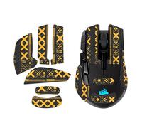 NOUKAJU Bande antidérapante pour souris Corsair IRONCLAW RVB, kit de mise à niveau professionnel prédécoupé, résistant à la transpiration (noir et doré)