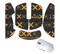 NOUKAJU Bande antidérapante pour souris de jeu sans fil Lamzu Maya 4K - Couverture complète - Kit de mise à niveau professionnel prédécoupé résistant à la transpiration (noir et doré)