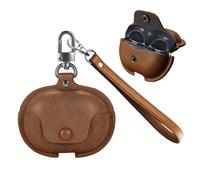 NOUKAJU Coque pour Baseus Bowie MC1 - Coque de protection pour écouteurs avec lanière - Anti-chute, anti-rayures et anti-chocs - Marron