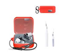 NOUKAJU Coque pour Nothing Ear (3), coque de protection pour écouteurs (avec mousqueton, cordon + stylo de nettoyage), résistante aux chutes, aux rayures et aux chocs (rouge)