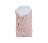 Noukie’s - Couverture Promenade bébé en Groloudoux® Doux - pour Poussette et siège Auto, Passage de Harnais 3 ou 5 Points - Ouverture sur Les côtés - Rose, 0 à 9 Mois
