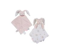 NOUKIE’S - Doudou réversible Jour et Nuit - Lapin Rose Rosie - Matière Veloudoux® et Gaze de Coton Bio - Double Peluche éveil/Sommeil - Idéal pour apaiser et accompagner bébé