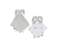 NOUKIE’S - Doudou réversible Jour et Nuit - Lapin Vert Verdi - Matière Veloudoux® et Gaze de Coton Bio - Double Peluche éveil/Sommeil - Idéal pour apaiser et accompagner bébé