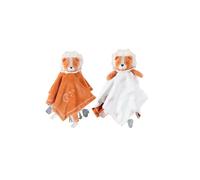 Noukies Doudou réversible Babou Lion Veloudoux® double peluche éveil/sommeil apaisant Caramel/Écru