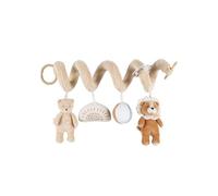 NOUKIE’S - Spirale d’Activité pour Bébé - Caramel - Lion Babou & Kendi - Doux avec Animaux en Peluche - À accrocher sur Poussette, Siège-auto ou Lit - Développe les sens - Cadeau Naissance