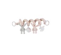 NOUKIE’S - Spirale d’Activité pour Bébé - Rose - Lapin Rosie - Doux avec Animaux en Peluche - À accrocher sur Poussette, Siège-Auto ou Lit - Développe Les Sens - Cadeau Naissance