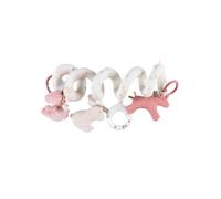NOUKIE’S - Spirale d’Activité pour Bébé - Rose - Lina & Joy - Doux avec Animaux en Peluche - À accrocher sur Poussette, Siège-auto ou Lit - Développe les sens - Cadeau Naissance