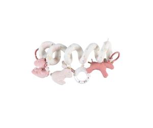 NOUKIE’S - Spirale d’Activité pour Bébé - Rose - Lina & Joy - Doux avec Animaux en Peluche - À accrocher sur Poussette, Siège-Auto ou Lit - Développe Les Sens - Cadeau Naissance