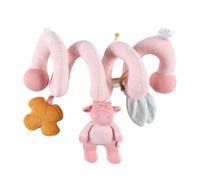 NOUKIE’S - Spirale d’Activité pour Bébé - Rose - Vache Lola - Doux avec Animaux en Peluche - À accrocher sur Poussette, Siège-auto ou Lit - Développe les sens - Cadeau Naissance