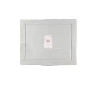 NOUKIE’S - Tapis de Parc Réversible en Veloudoux Vert, Beige et Écru - Tapis de Jeu Doux et Moelleux pour Bébé - Lavable et Durable - Compatible Arche d’Éveil - Accessoire Chambre Bébé