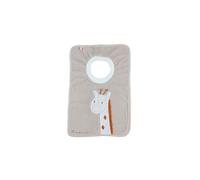 Noukie's - Bavoir Bébé Beige avec Son Intégré - Fermeture Scratch - Protection Repas Bébé - Bavoir Ludique et Sensoriel - Girafe