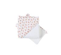 NOUKIE'S - Cape de bain et Gant de toilette en éponge pour bébé - Coton - Terracotta - Babou - Idéal dès la naissance