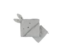 NOUKIE'S - Cape de Bain et Gant de Toilette en éponge pour bébé - Coton - Vert - Lapin Verdi - Idéal dès la Naissance