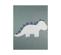NOUKIE'S - Couverture en Jacquard - Dinosaure Stegi - Vert - 100 x 140 cm