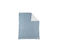 Noukie's - Couverture Plaid Bleu pour Bébé en Tricot sherpa 75x100 CM -100% Coton Bio, Douce, chaude, confort - Idée Cadeau - Pour siège auto, Poussette, Berceau, Canapé, Lit, Parc