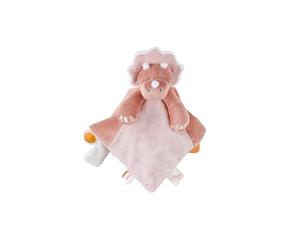 NOUKIE'S - Doudou bébé et Enfant - Dinosaure Rose Popsie - Eveil et Sommeil - Marionnette - Cadeau de Naissance