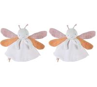 Noukie's - Doudou Enfant - Doudou en Veloudoux - Louli La Libellule - Multifonctionnel - Blanc - 1 Unité (Lot de 2)