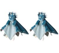 Noukie's - Doudou Enfant - Doudou en Veloudoux - Ops Le Tricératops - Multifonctionnel - Bleu - 1 Unité (Lot de 2)