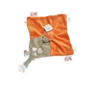 Noukies - Doudou plat canard Iris et Babette orange gris NEUF