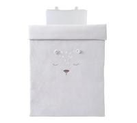 Housse de couette Kendi 100 x 140 cm en Veloudoux, gris clair