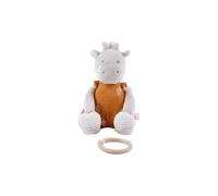 NOUKIE'S - Peluche Musicale 20 cm pour bébé - Anneau en Bois - Sans piles - Jouet Nomade Compact pour Voyage, Poussette - Cadeau de Naissance - Girafe Tiga