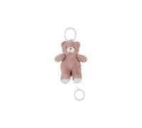 NOUKIE'S - Peluche Musicale 20 cm pour bébé - Anneau en Bois - sans Piles - Jouet Nomade Compact pour Voyage, Poussette - Cadeau de Naissance - Ours Rose Lily