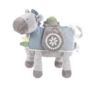 Noukie's - Poney d'Activités Lino pour Bébé - Peluche d'Éveil Sensorielle avec Miroir, Hochet, Papier Bruissant & Clochette - Jouet d'Éveil dès 3 Mois