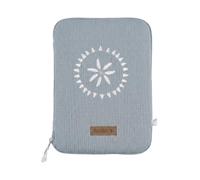 Noukie's - Protège Carnet de Santé Bébé - Protection Zippée Universelle pour Carnet Santé et Documents - Cadeau Naissance Pratique - Moon Feathers Bleu
