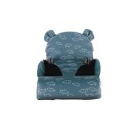 NOUKIE'S - Rehausseur Bleu Bébé de 9 mois à 3 ans Chaise Enfant avec Dossier et Coussin- Léger, Pliable et Nomade - Harnais, Sécurité - Imperméable, Déhoussable et Lavable - Max 13 kg - Idéal Voyage